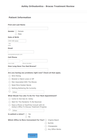 Orthodontic Intake Form