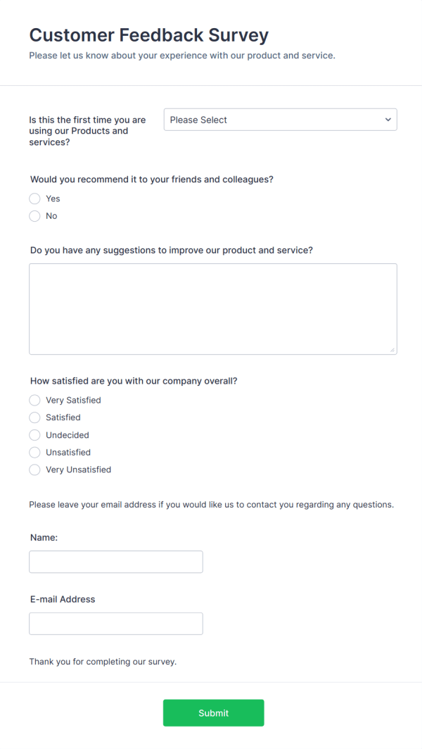 Customer Feedback Survey
