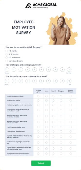 Employee Motivation Survey