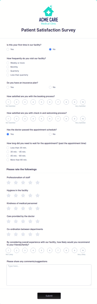 Patient Satisfaction Survey