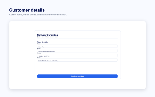 Collect Customer Details Before Confirmation