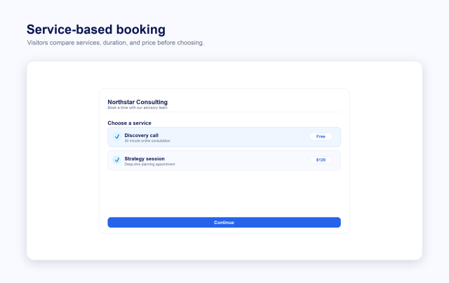 Create a Service-Based Booking Flow