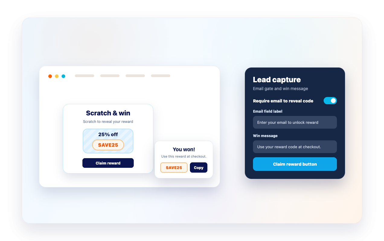 Capture leads on win