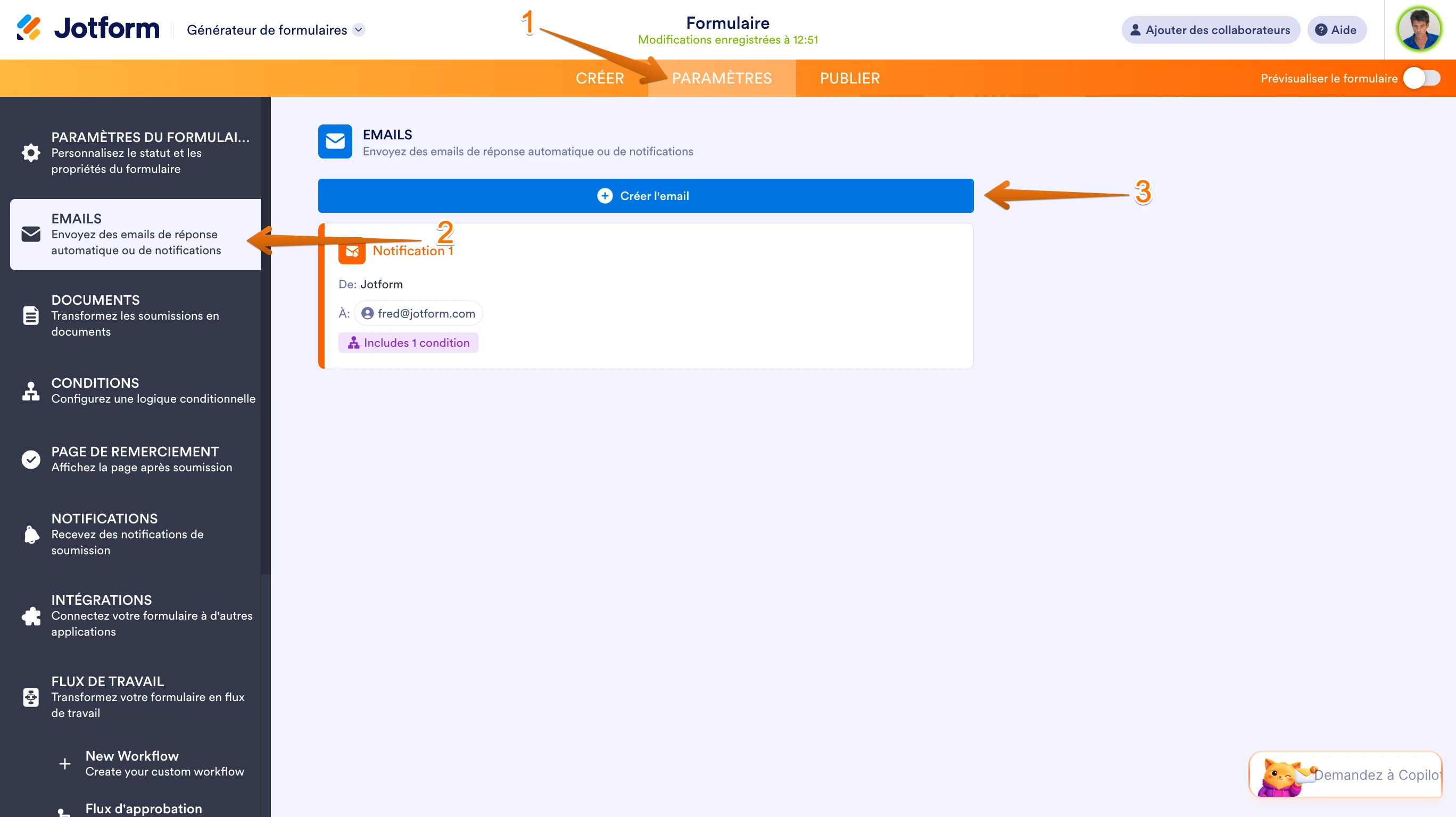 Je narrive pas à mettre à insérer ladresse email de réponse dans mon formulaire Image 1 Screenshot 40