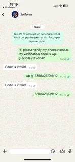 Non riesco a completare lintegrazione con WhatsApp Screenshot 20