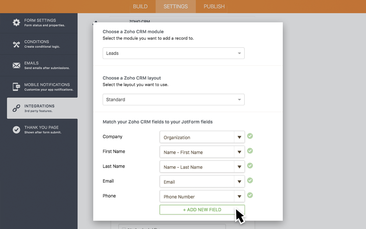 Zoho CRM Integration Screenshot 3