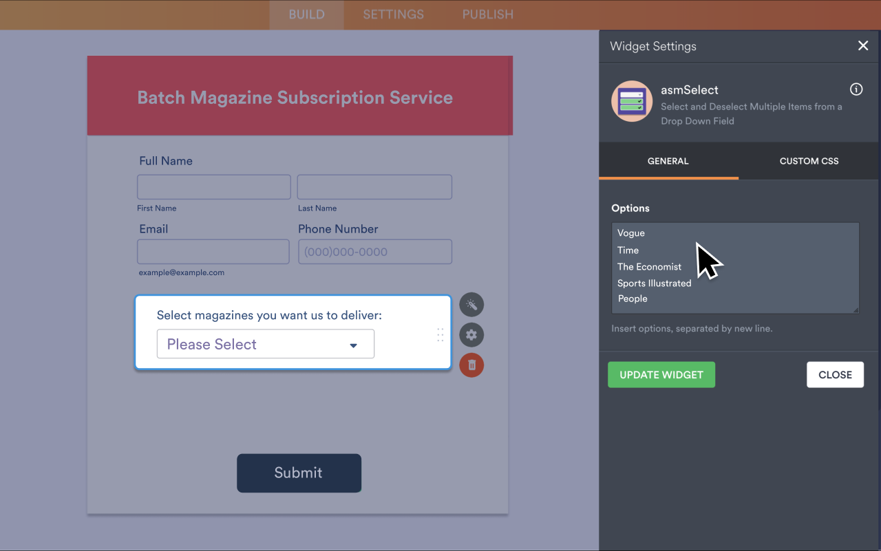 asmSelect Screenshot 3