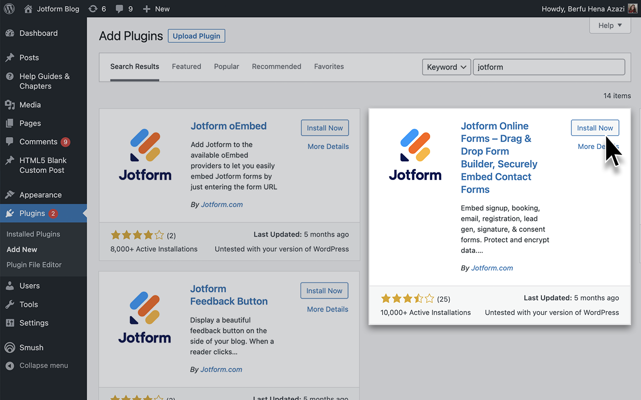 Wordpress Embed Form Screenshot 3