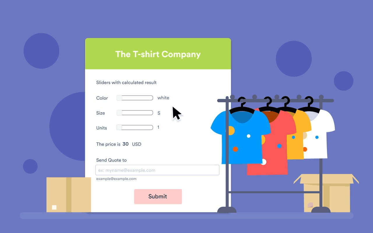 Sliders with Calculated Result Screenshot 1