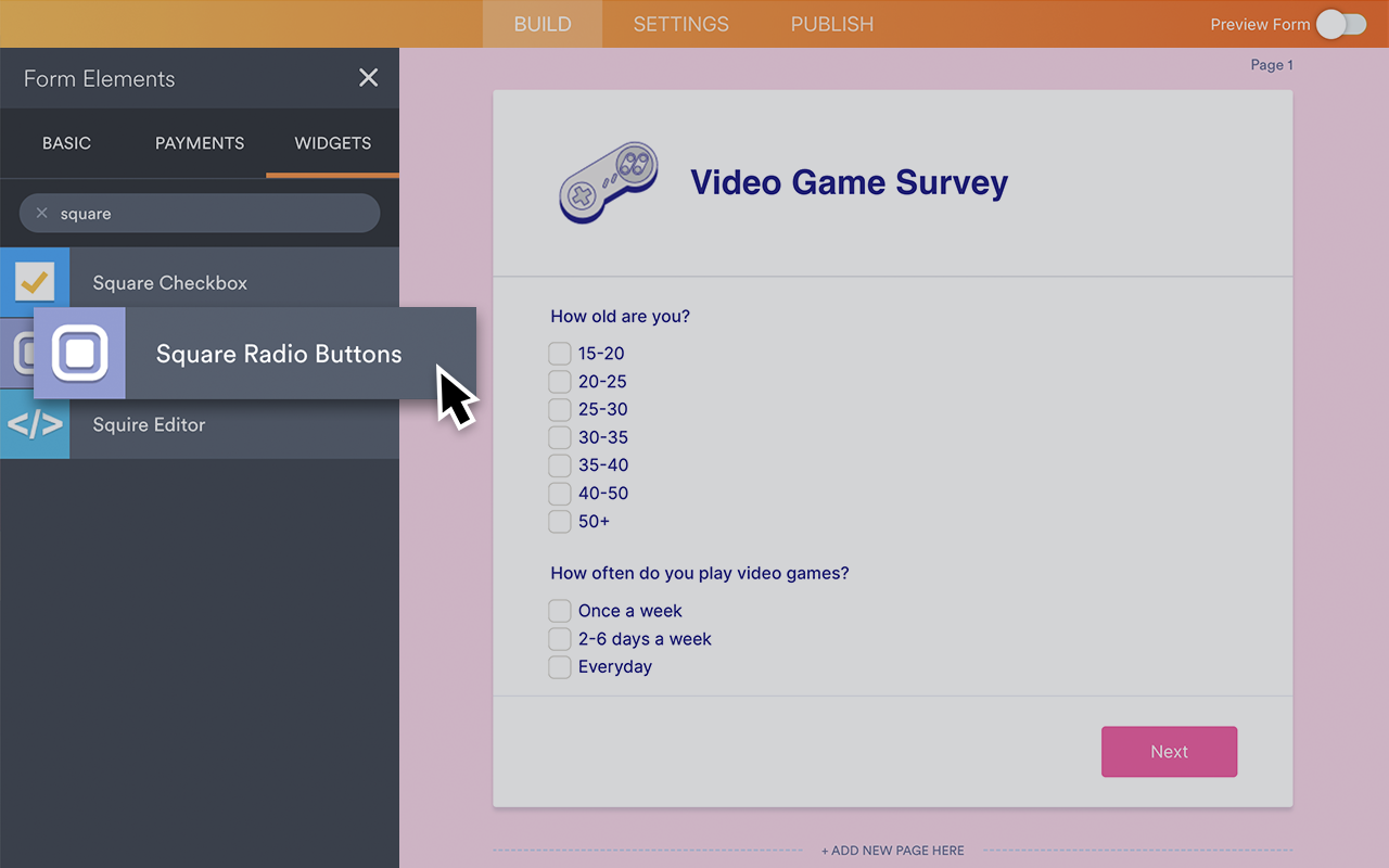 Square Radio Buttons Screenshot 2