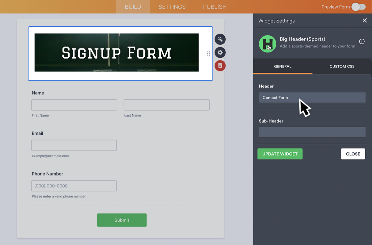 Big Header (Sports) Screenshot 3