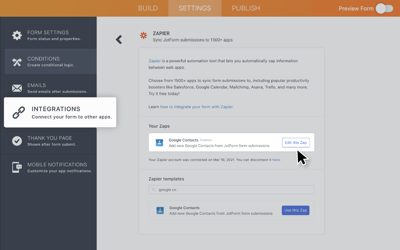 Google Contacts Integration Screenshot 4
