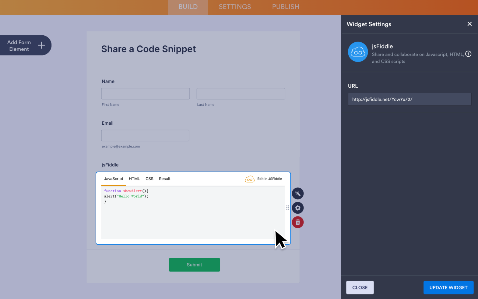 jsFiddle Screenshot 3