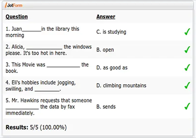 Quiz Form Screenshot 1