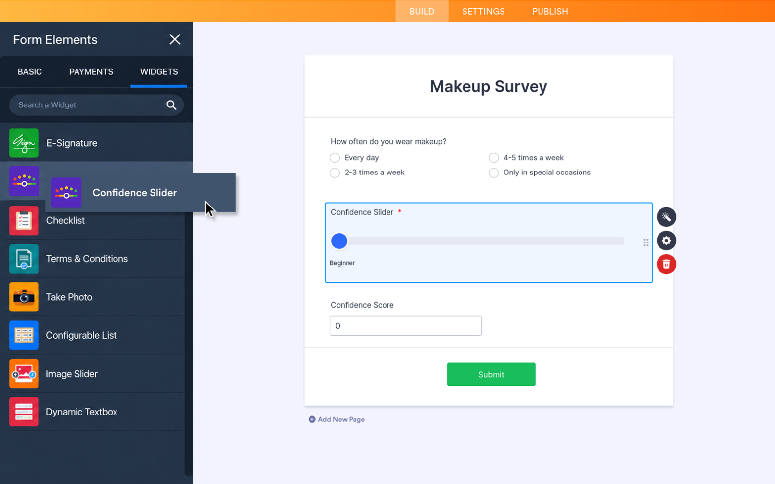 Confidence Slider Screenshot 2