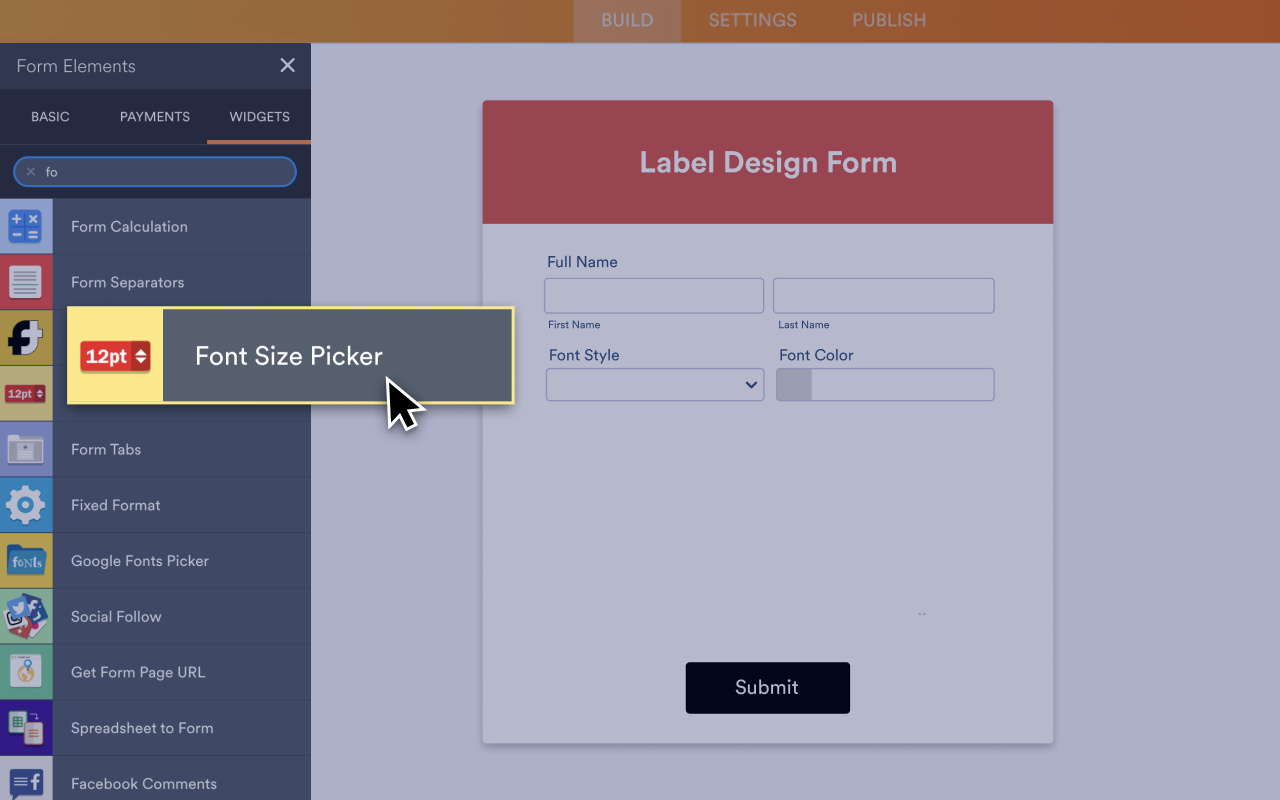 Font Size Picker Screenshot 2