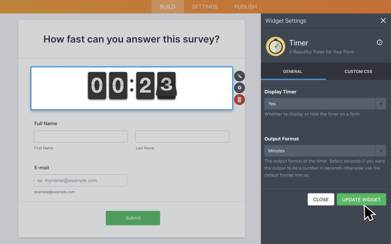 Timer - Form Widgets | Jotform