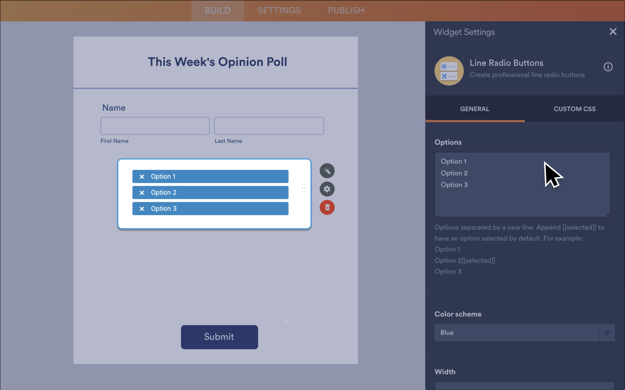 Line Radio Buttons Screenshot 3