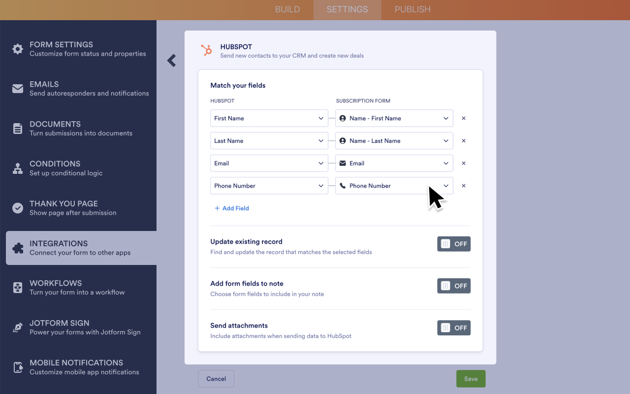 HubSpot Integration Screenshot 3