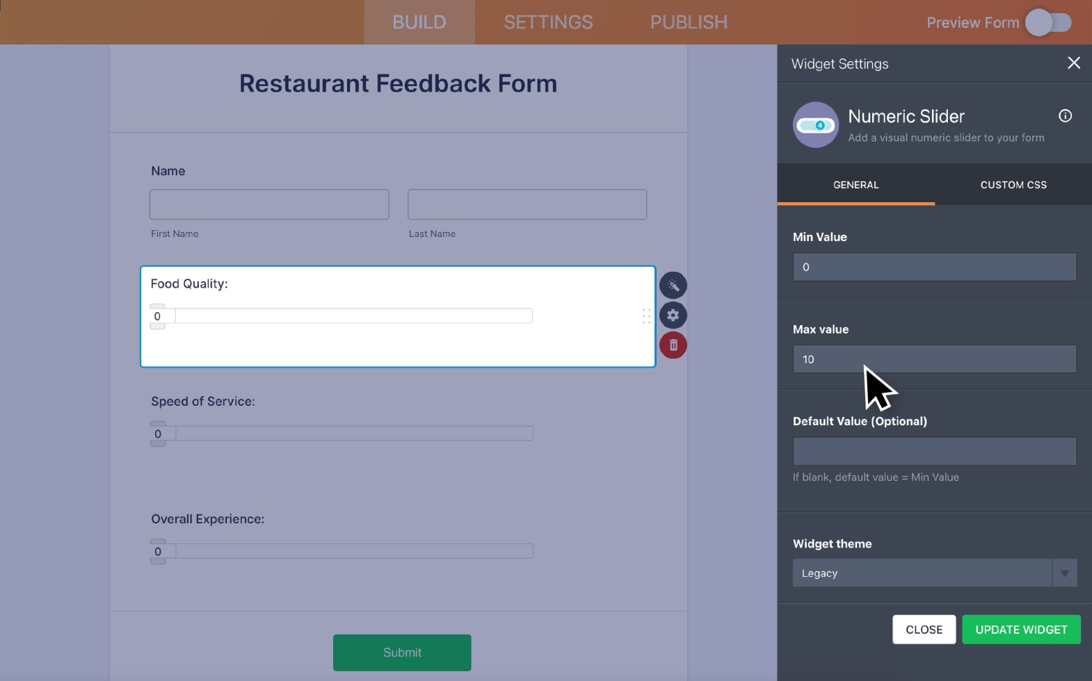Numeric Slider Screenshot 3