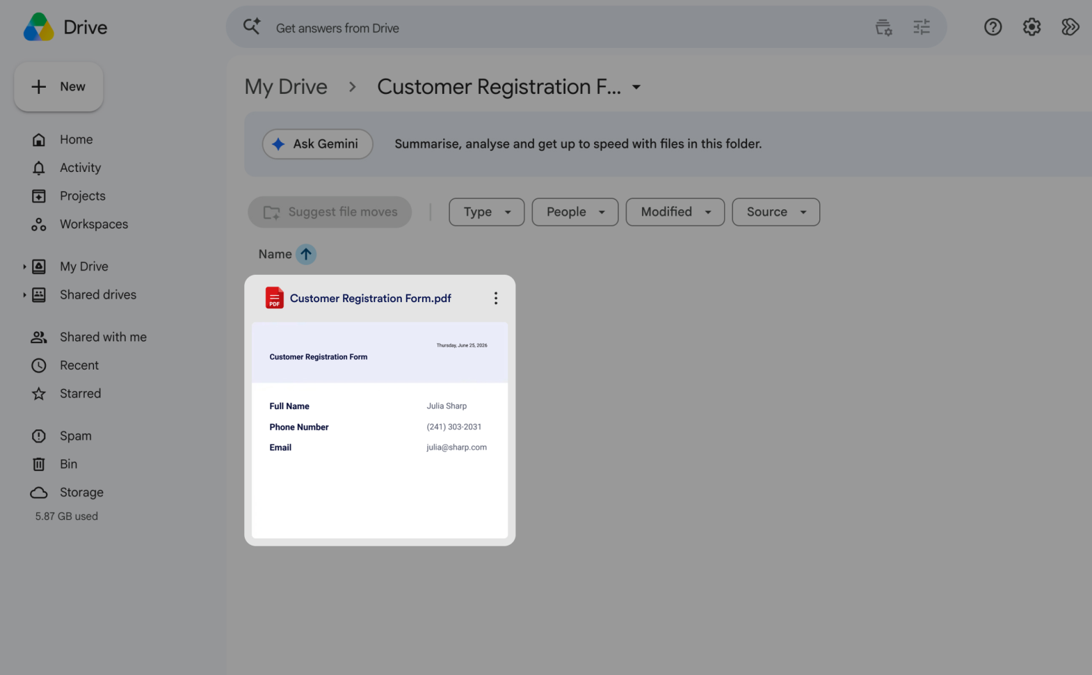Google Drive Integration Screenshot 5