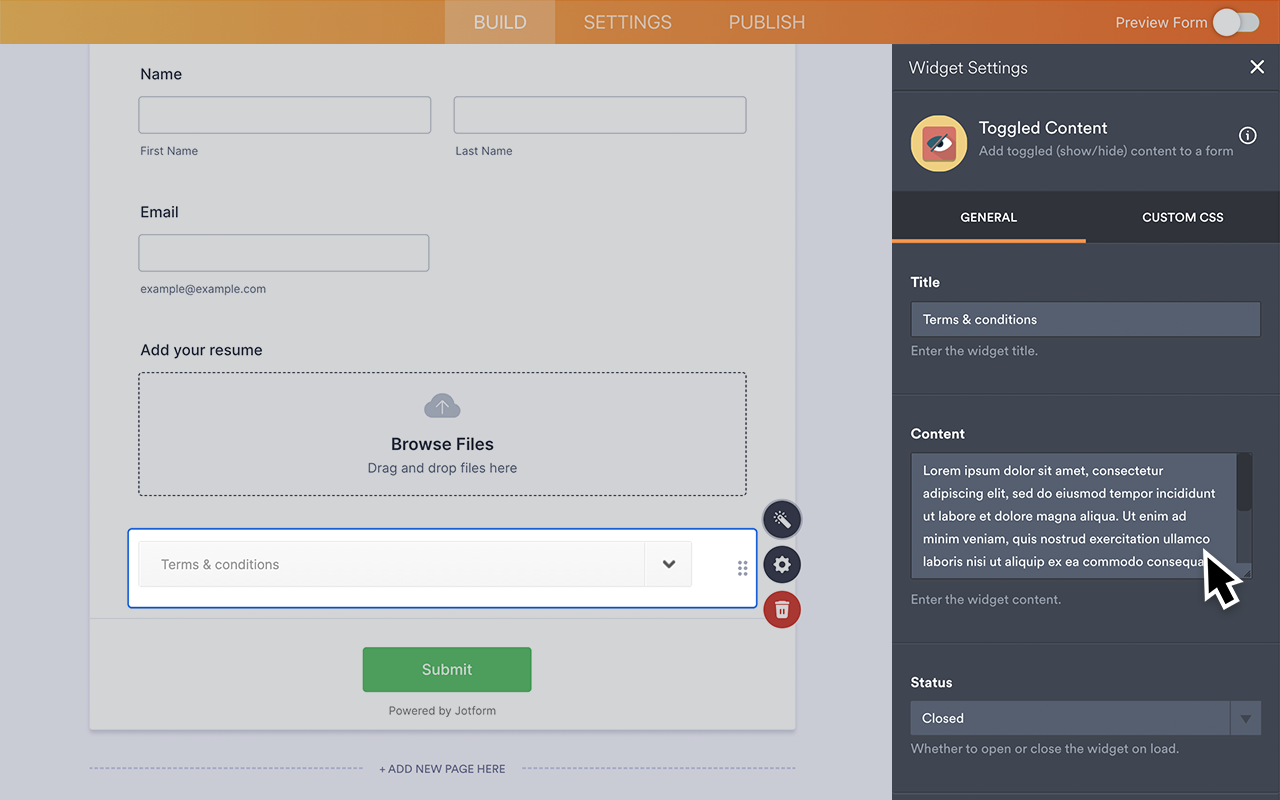 Toggled Content Screenshot 3