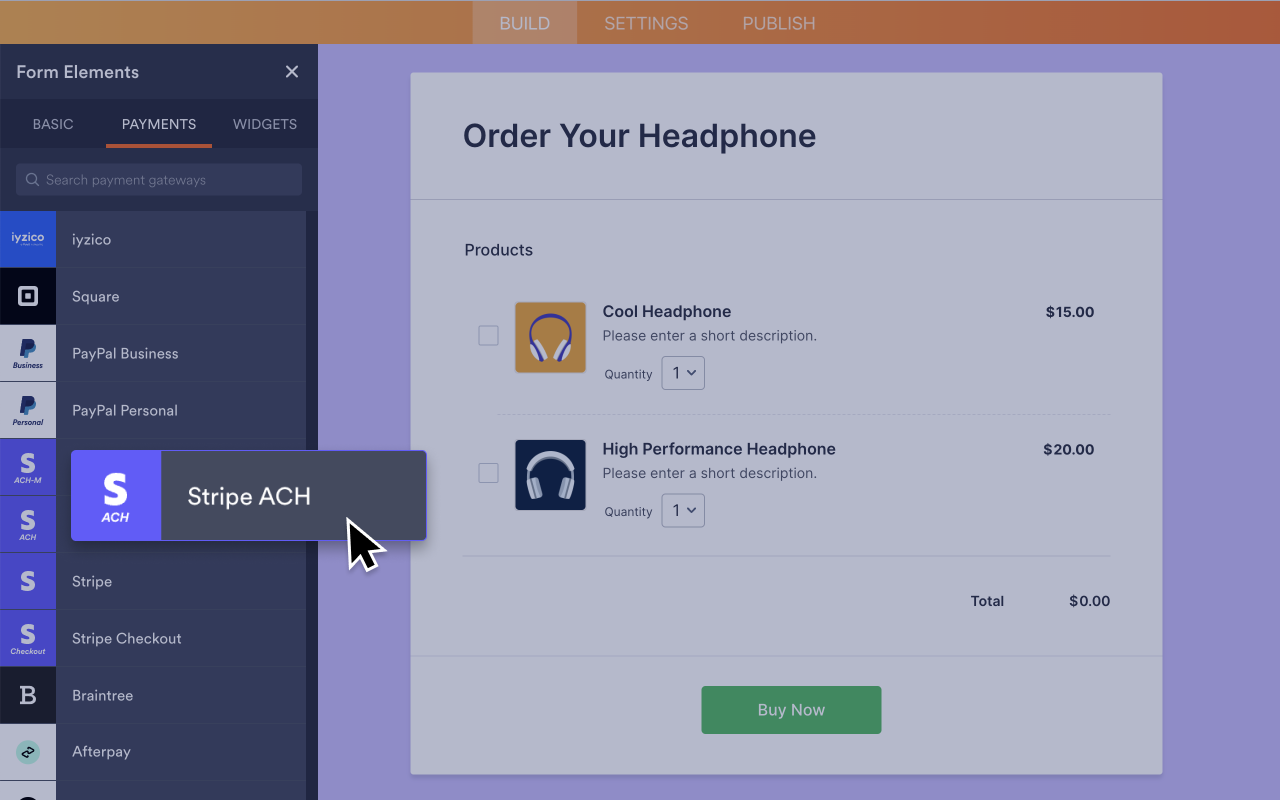 Stripe ACH Integration Screenshot 2