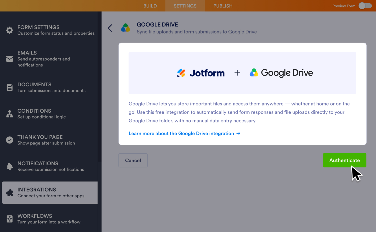 Google Drive Integration Screenshot 3