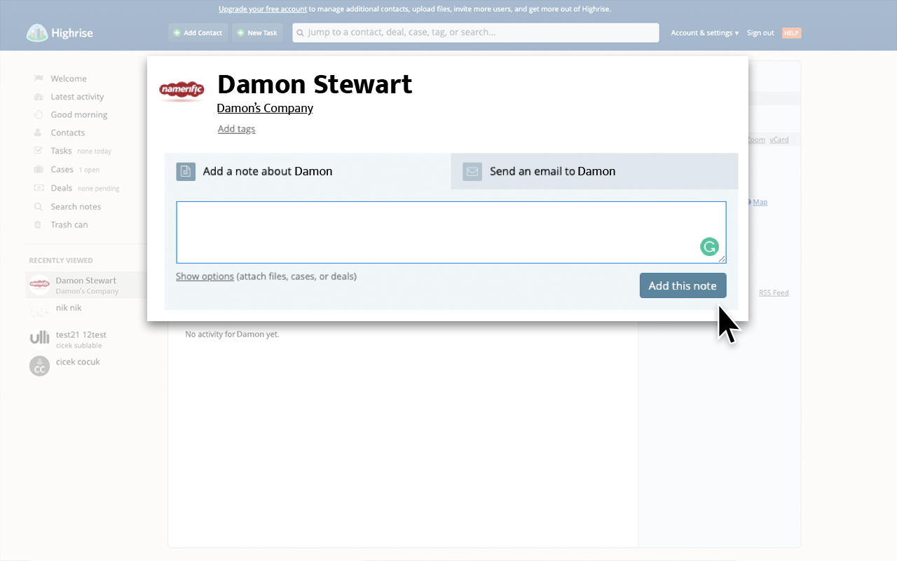 Highrise Integration Screenshot 4