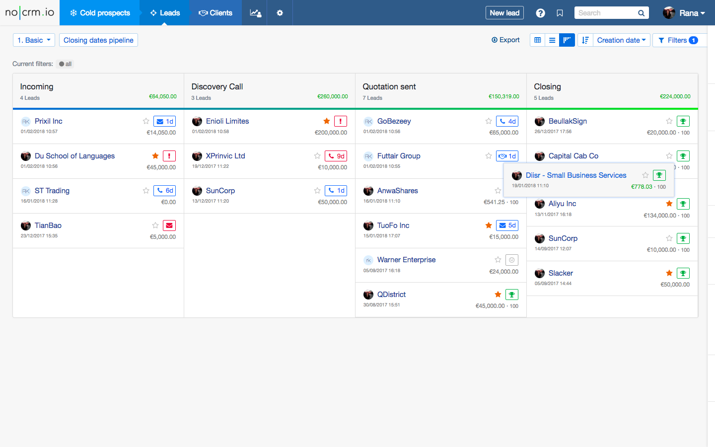 noCRM io Integration Screenshot 1