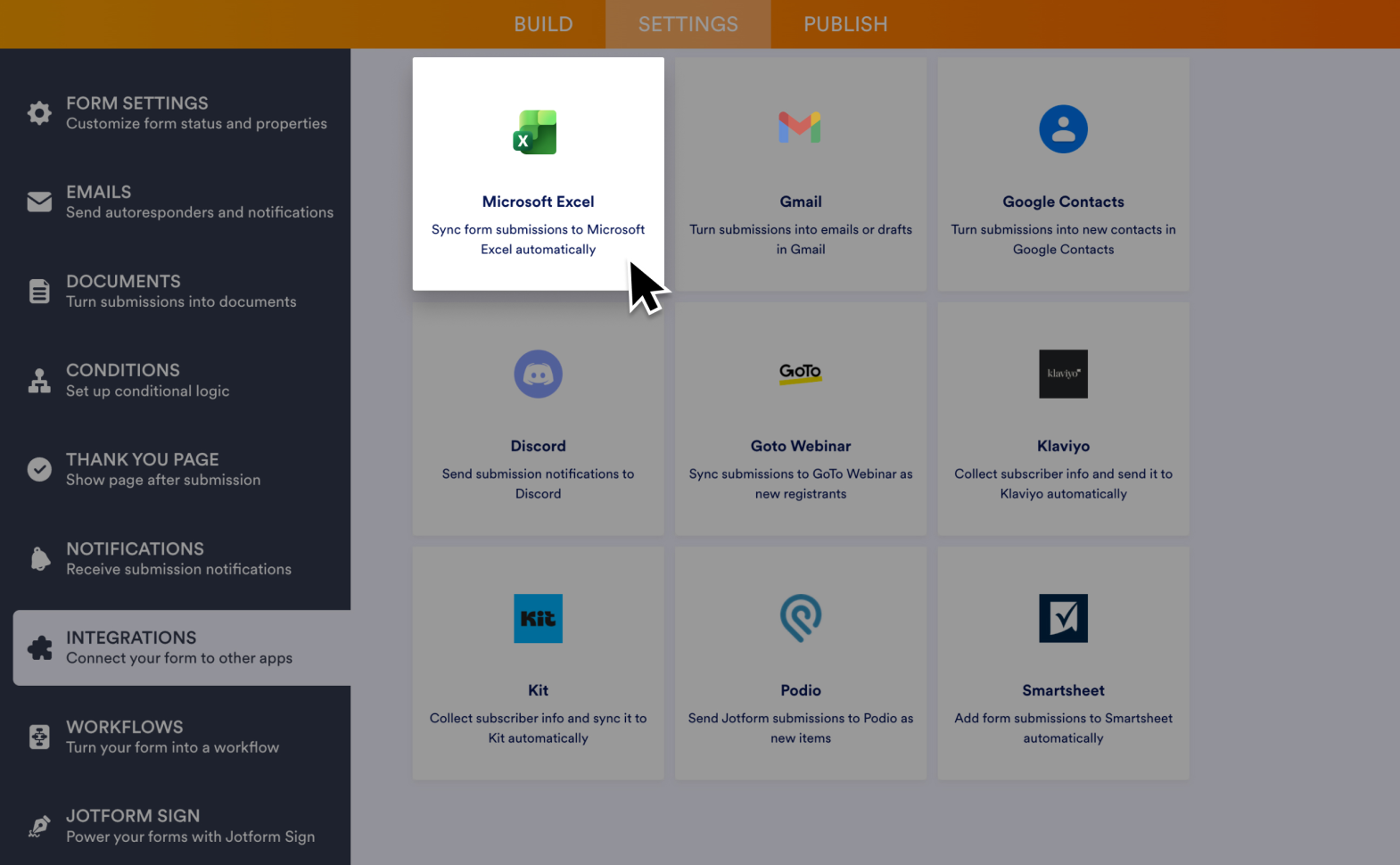 Jotform Microsoft Excel Integration Screenshot 2