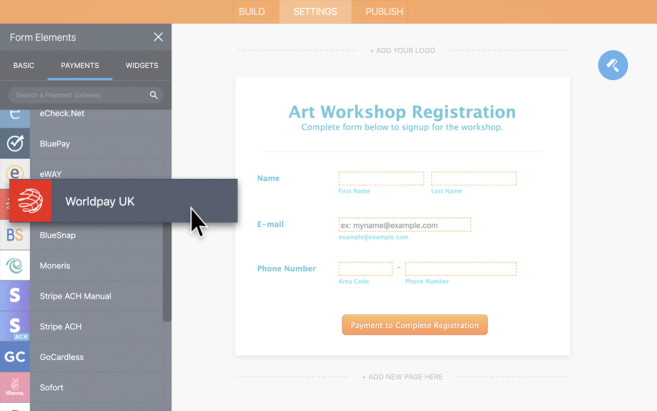 WorldPay UK Integration Screenshot 2