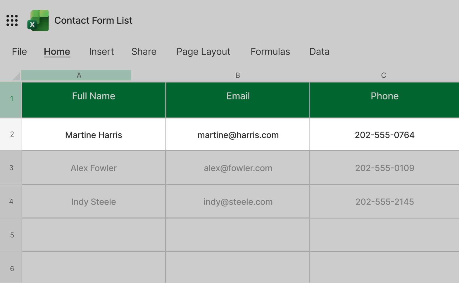 Microsoft Excel Screenshot 6