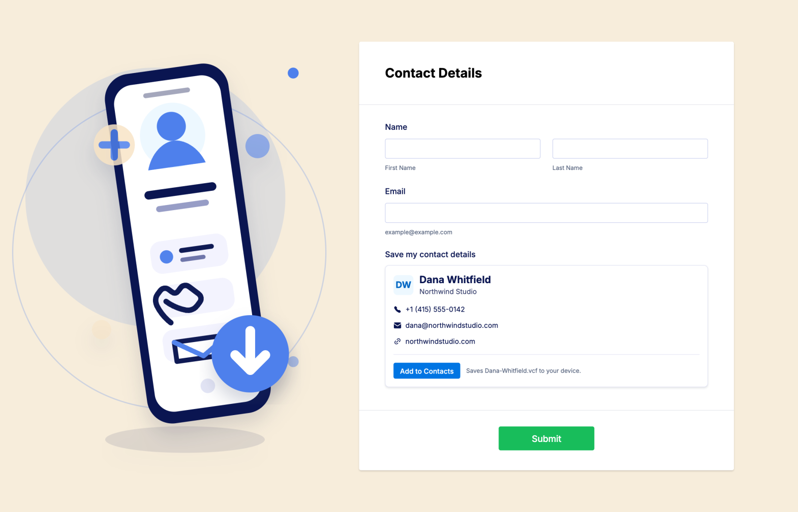 Add to Contacts Button Screenshot 1