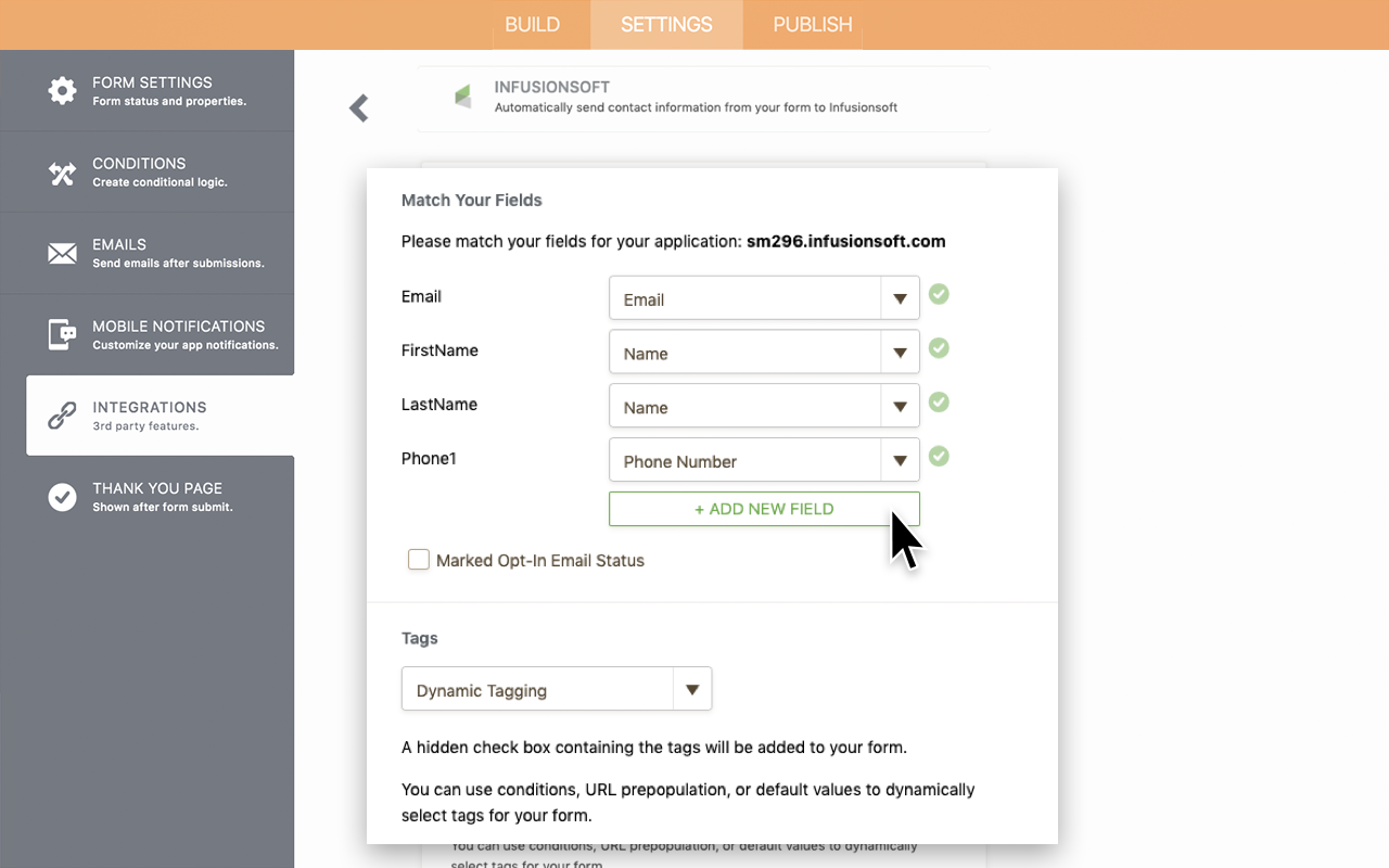 Keap Integration Screenshot 3