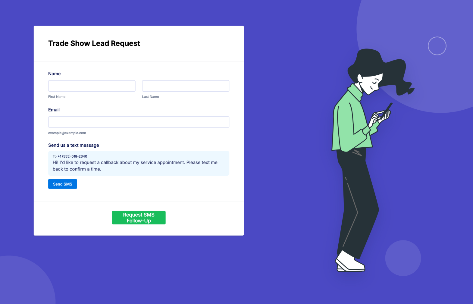 Send SMS Button Screenshot 1