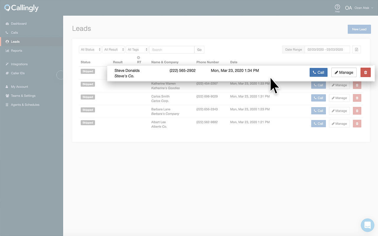 Callingly Integration Screenshot 4