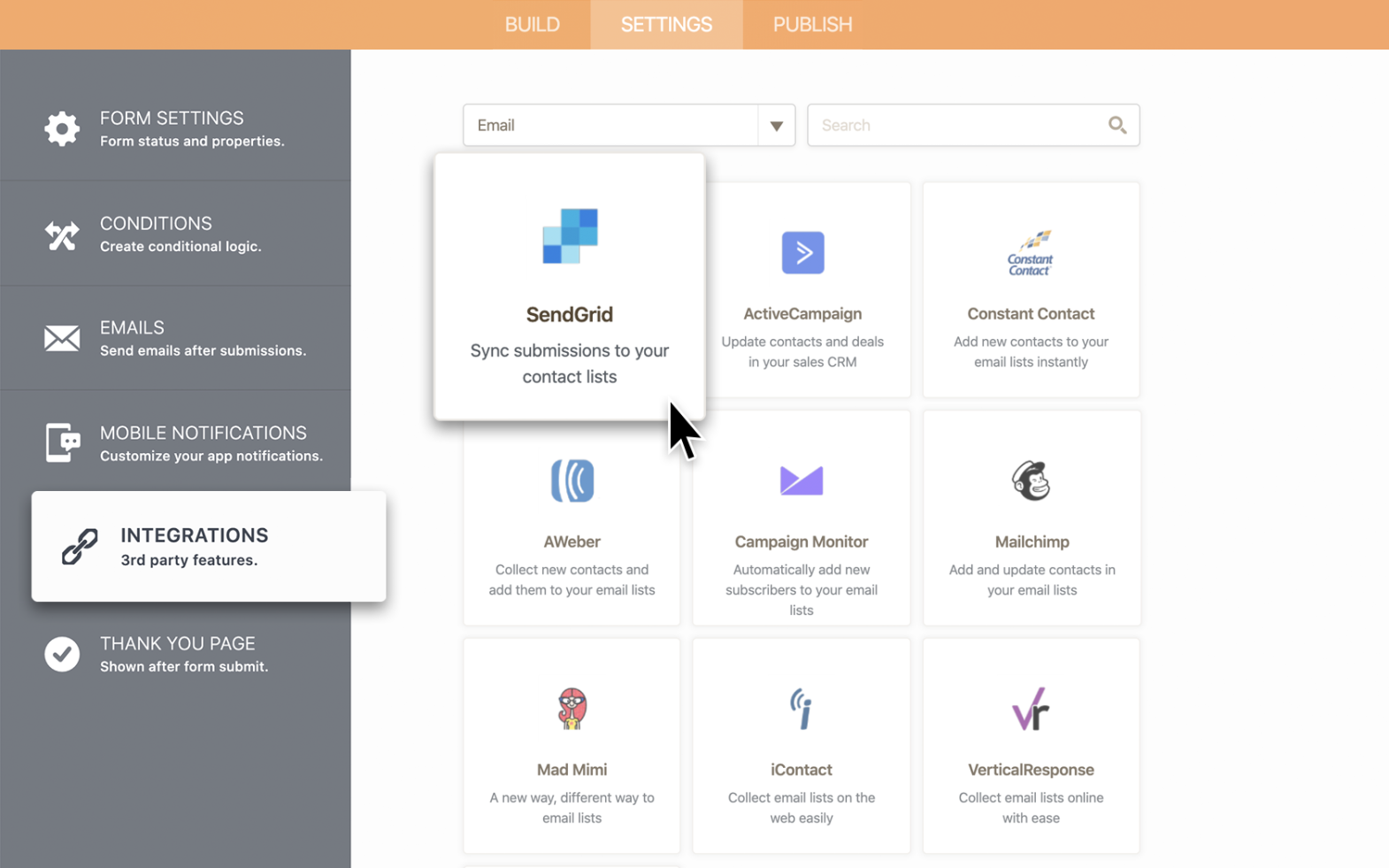 SendGrid Integration Screenshot 2