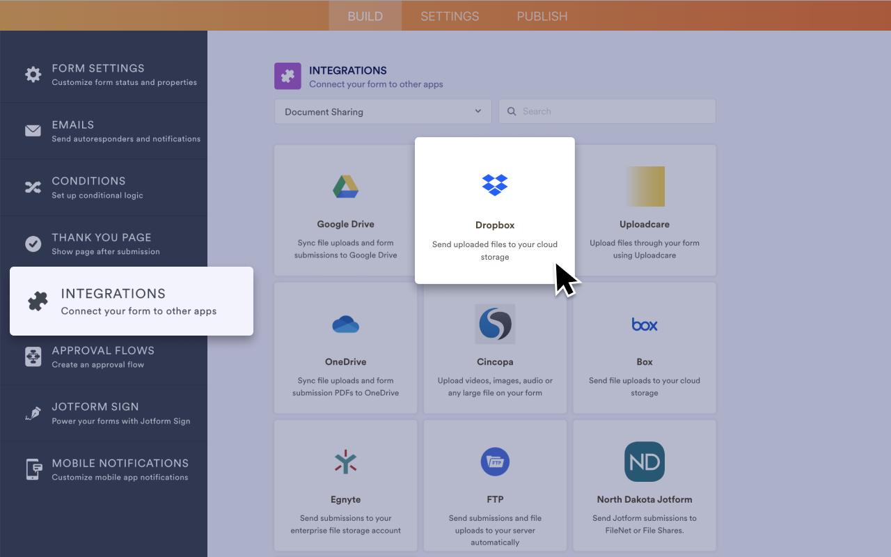 Dropbox Integration Screenshot 2