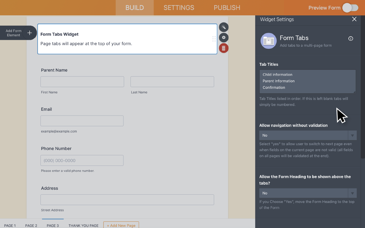 Form Tabs Screenshot 3