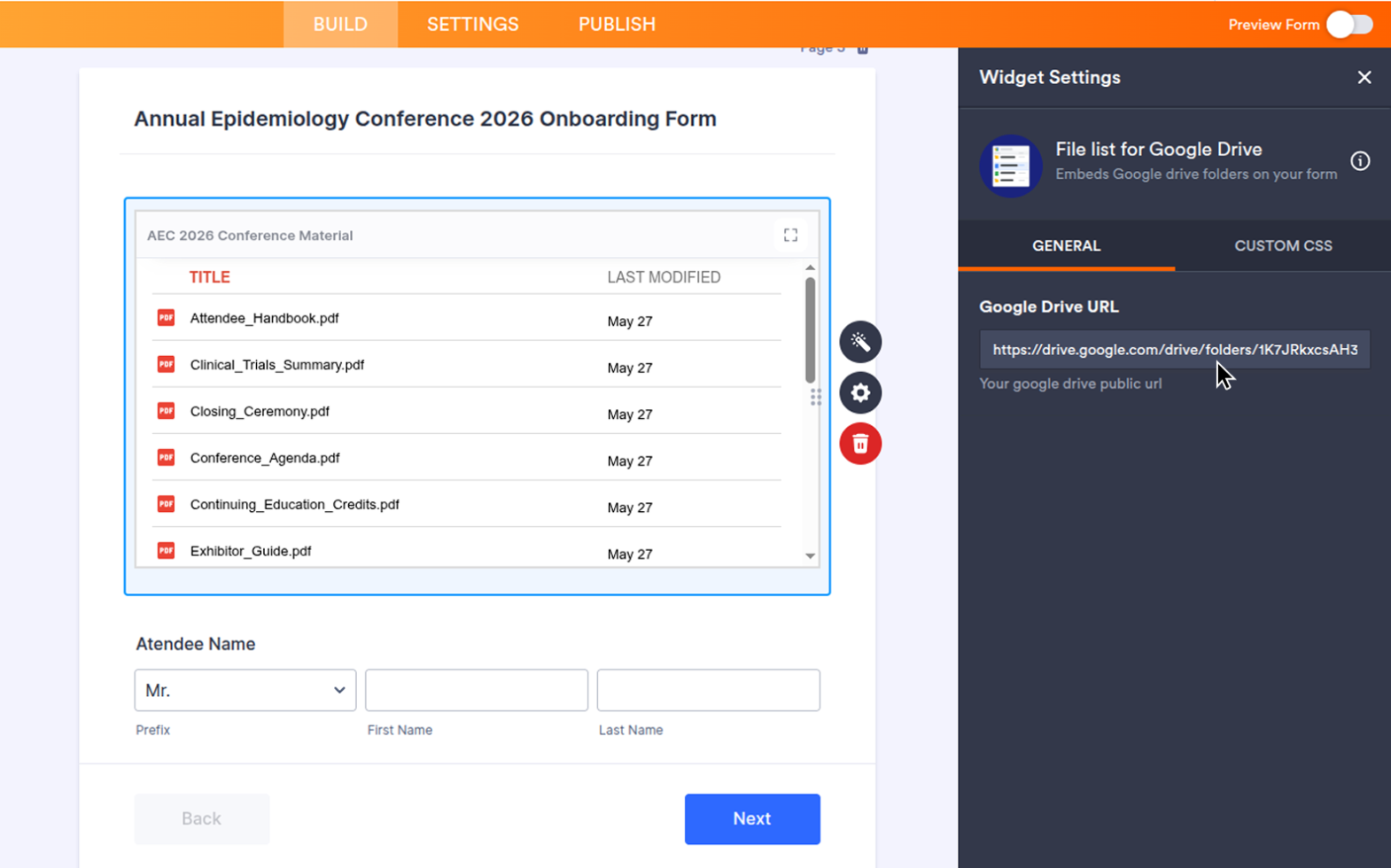 File list for Google Drive Screenshot 3