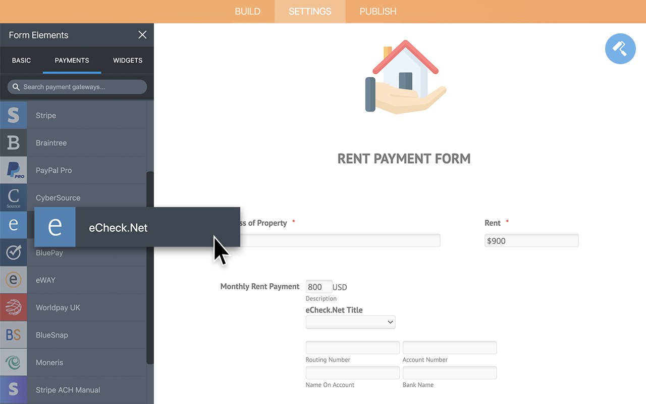 eCheck Net Integration Screenshot 2