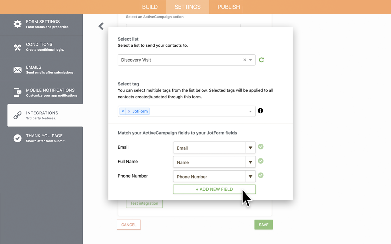 ActiveCampaign Integration Screenshot 3