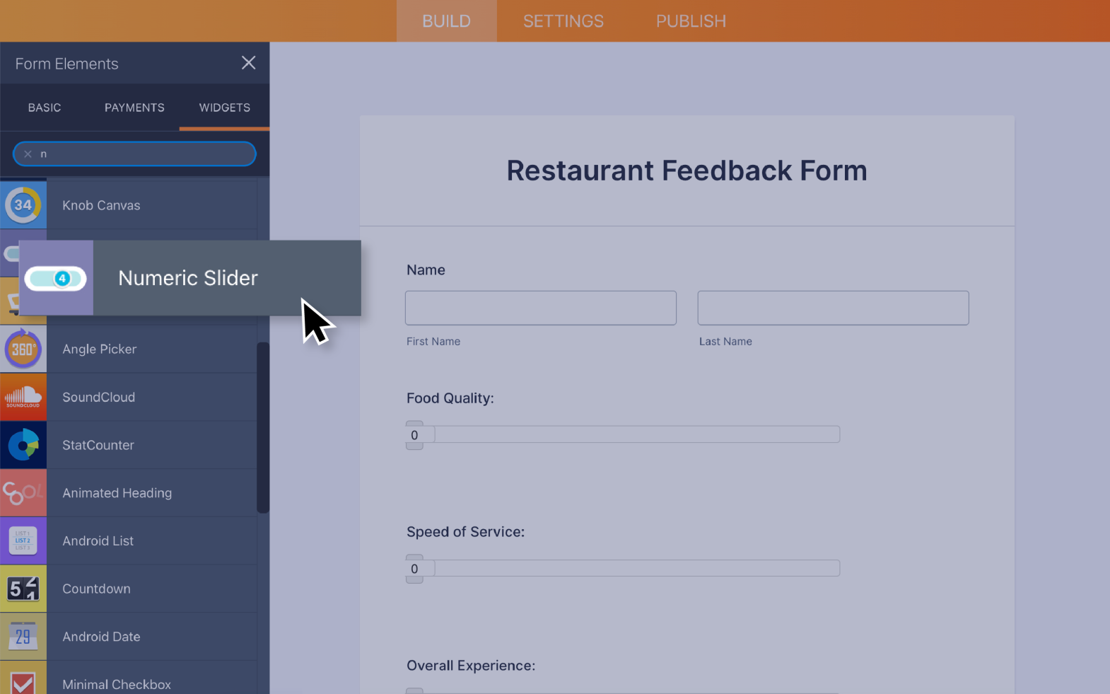 Numeric Slider Screenshot 2