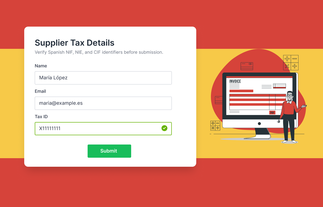 Spanish Tax ID Validator Screenshot 1