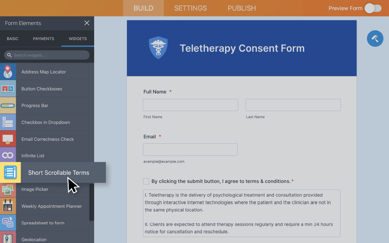 Short Scrollable Terms Screenshot 2