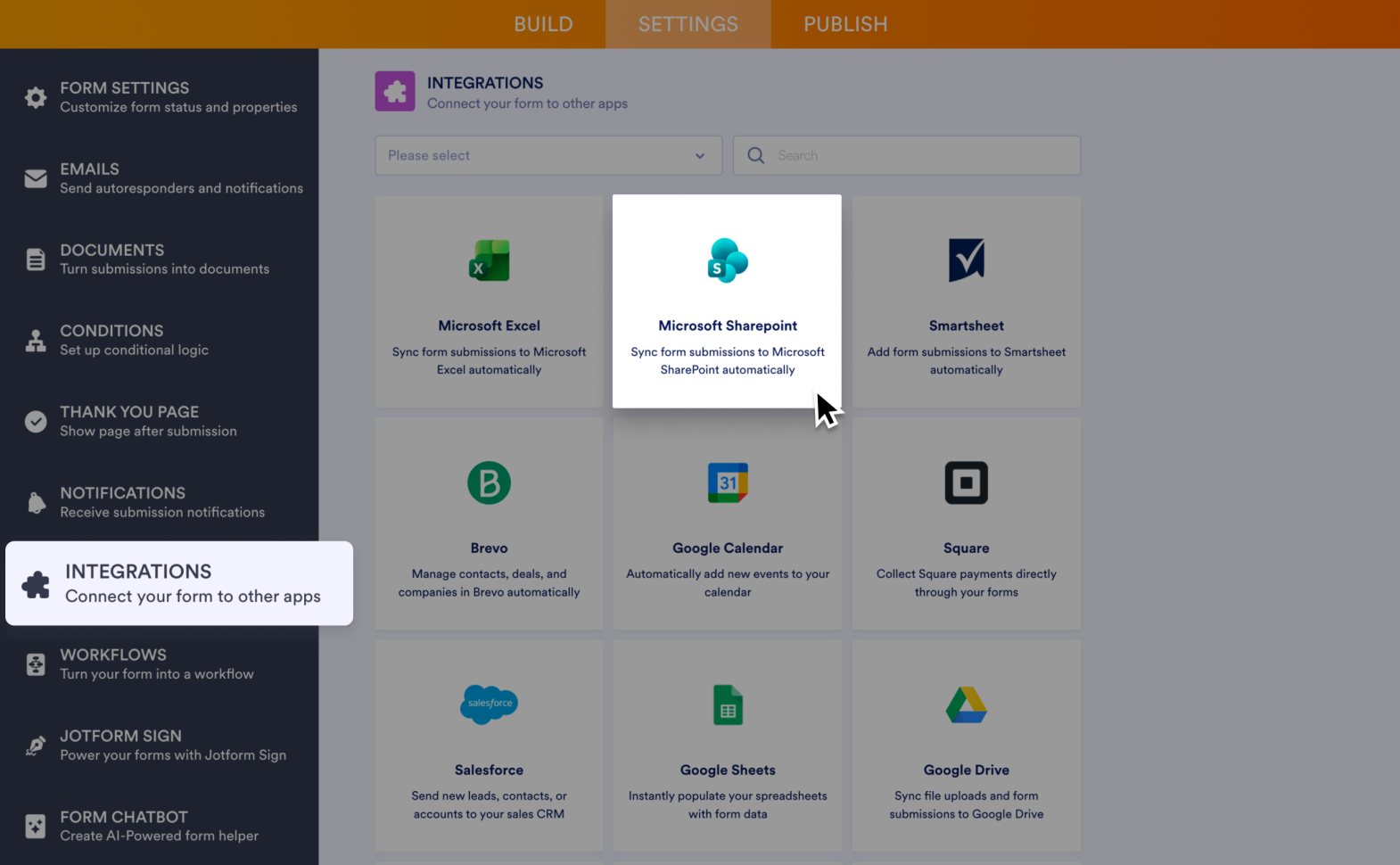 Microsoft SharePoint Integration Screenshot 2