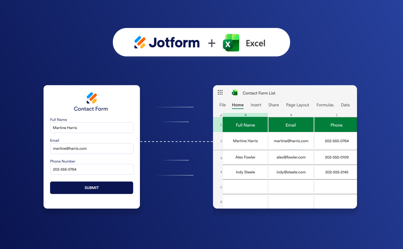Jotform Microsoft Excel Integration Screenshot 1