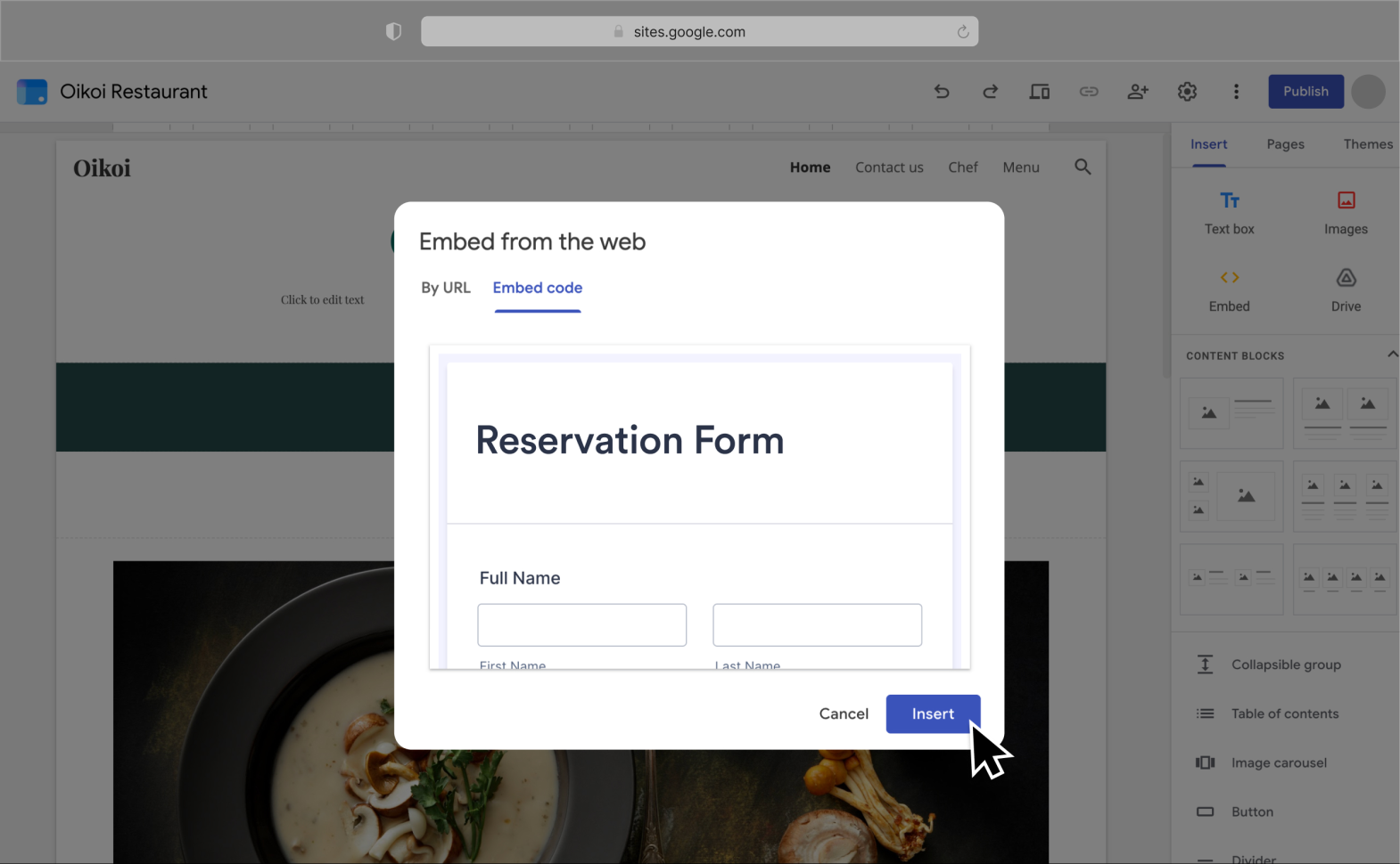 Google Sites Screenshot 4