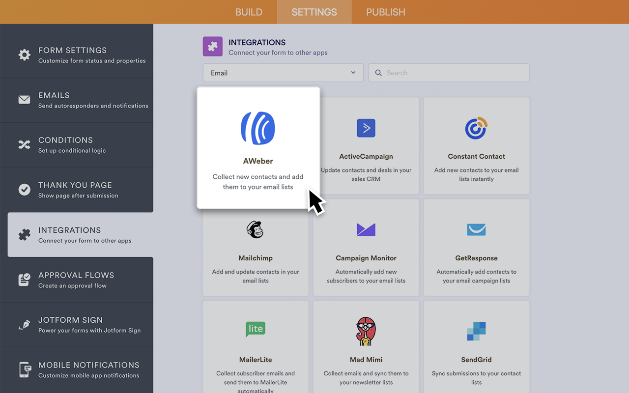 AWeber Integration Screenshot 2